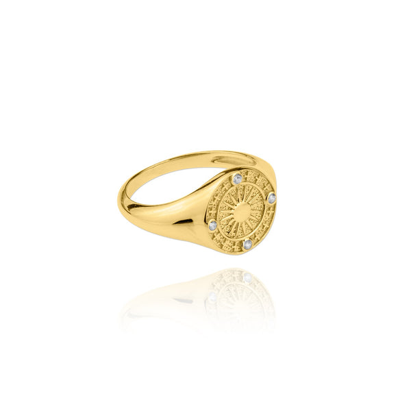 <transcy>Anillo "Cosmos" Chapado en Oro</transcy>