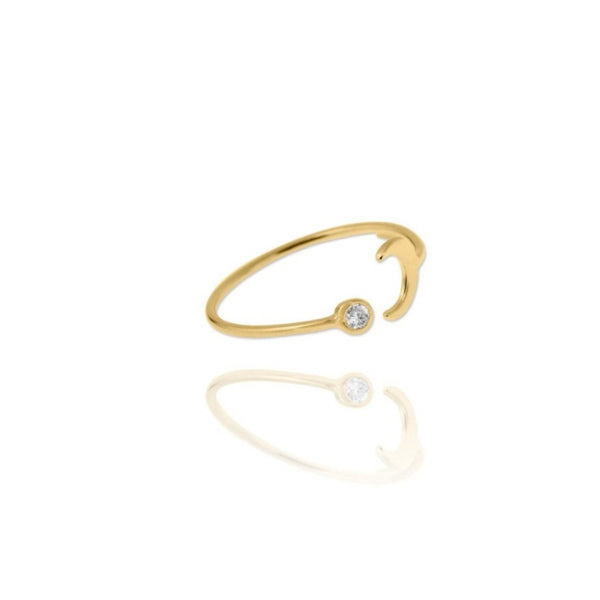 Waning Moon Gold Vermeil Ring