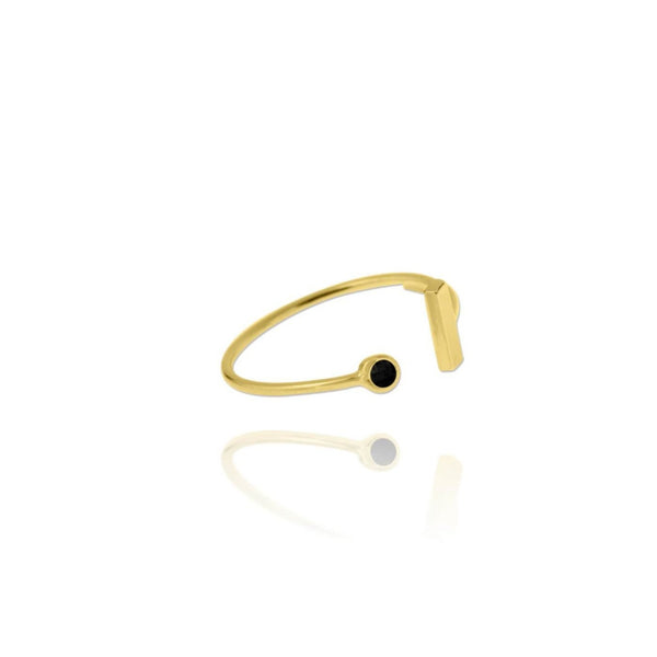 Black Stone Gold Vermeil Ring