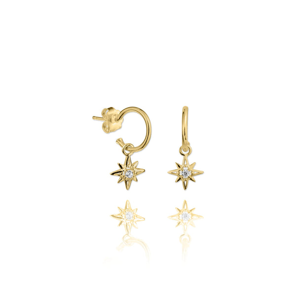 <transcy>Pendientes "Estrella Polar" Chapado en Oro</transcy>