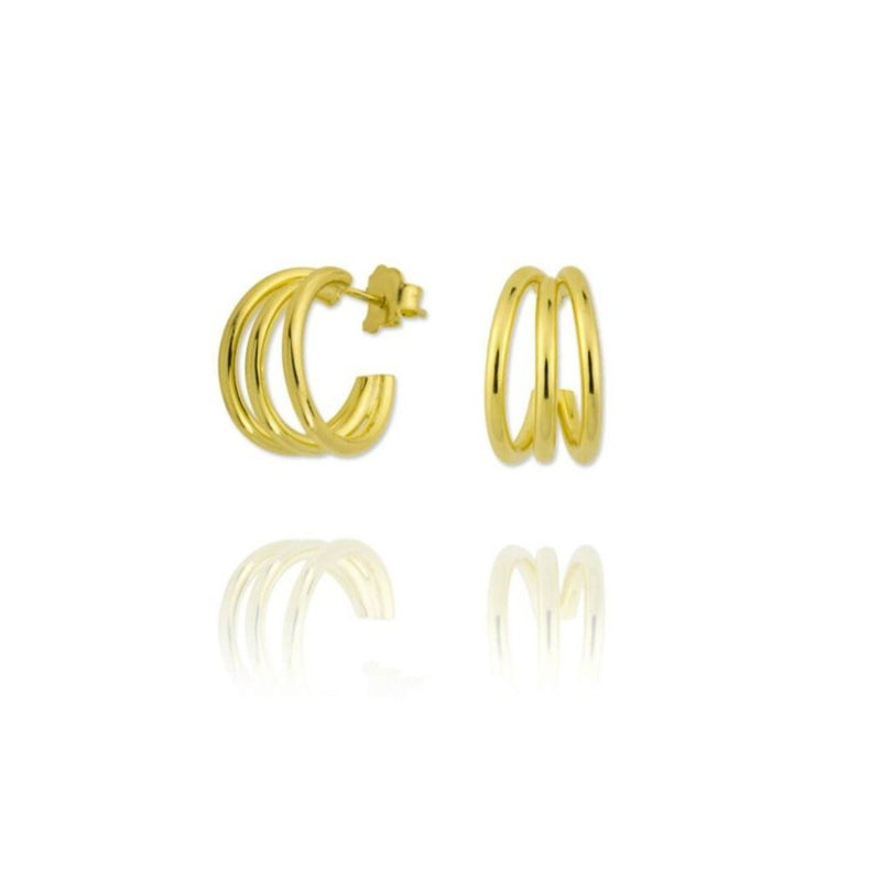 <transcy>Pendientes "Trinidad" Chapado en Oro </transcy>