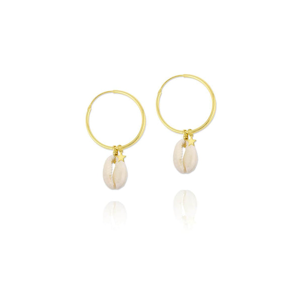 GOLDEN PLATED SILVER EARRINGS WITH MOTHER OF PEARLS - 151590 - Ibiza Sunsets European Jewellery