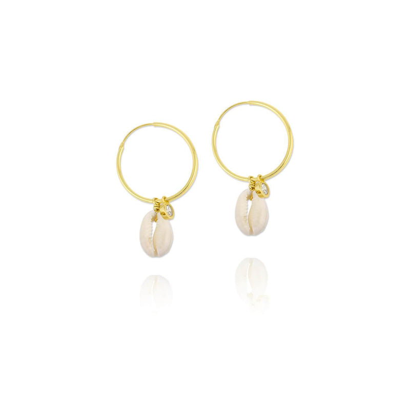 GOLDEN PLATED SILVER EARRINGS WITH MOTHER OF PEARLS - 151591 - Ibiza Sunsets European Jewellery