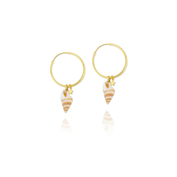 GOLDEN PLATED SILVER EARRINGS WITH MOTHER OF PEARLS - 151592 - Ibiza Sunsets European Jewellery