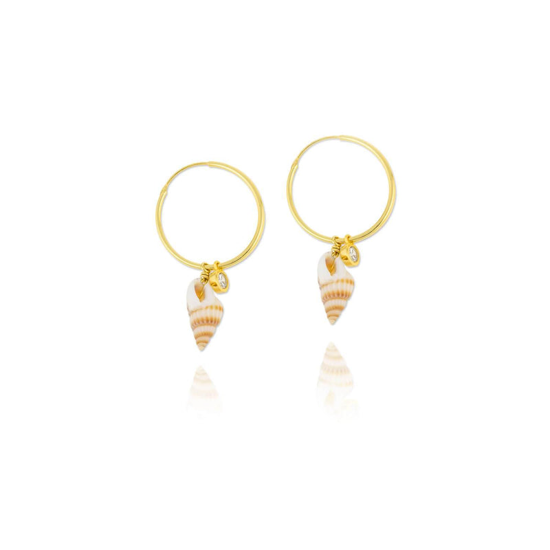 GOLDEN PLATED SILVER EARRINGS WITH MOTHER OF PEARLS - 151593 - Ibiza Sunsets European Jewellery