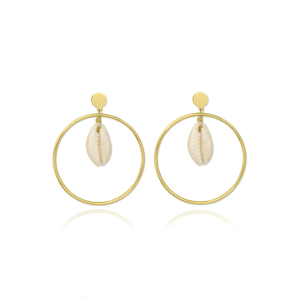 GOLDEN PLATED SILVER EARRINGS WITH MOTHER OF PEARLS - 151624 - Ibiza Sunsets European Jewellery