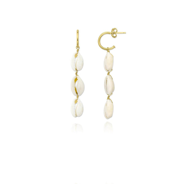 GOLDEN PLATED SILVER EARRINGS WITH MOTHER OF PEARLS - 151626 - Ibiza Sunsets European Jewellery