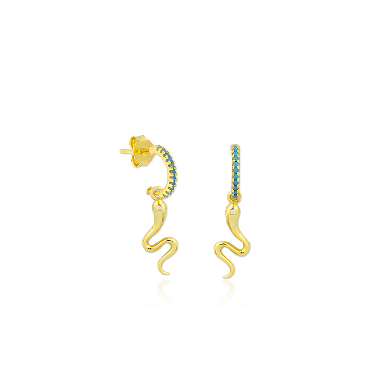 <transcy>Pendientes Serpiente Chapado de Oro</transcy>