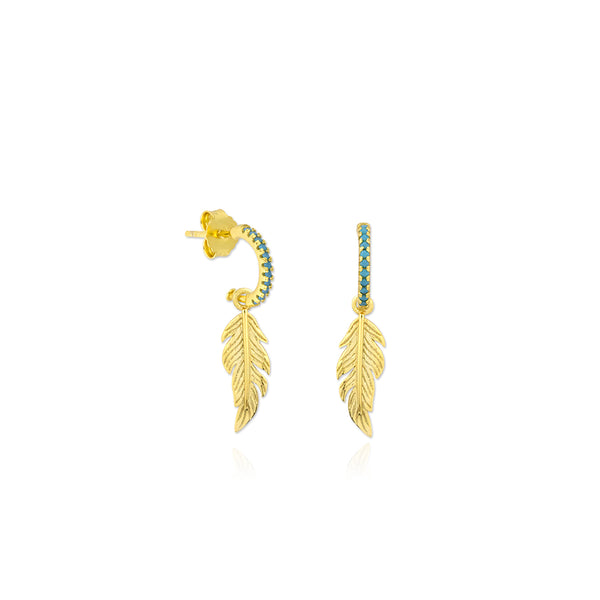 Feather Gold Vermeil Earrings