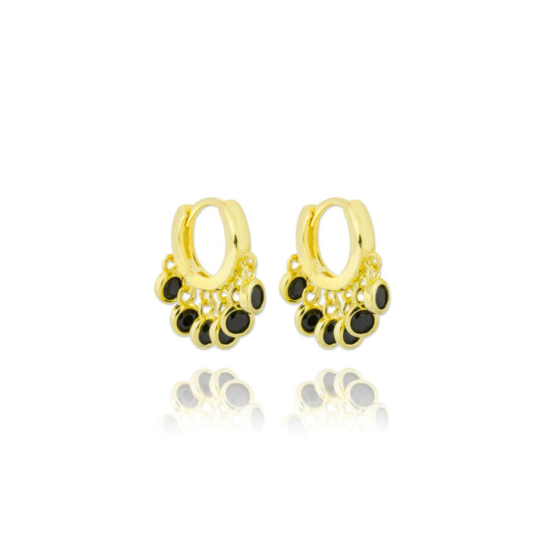 GOLDEN PLATED SILVER EARRINGS WITH CUBIR ZIRCONIUM - 152245 - Ibiza Sunsets European Jewellery