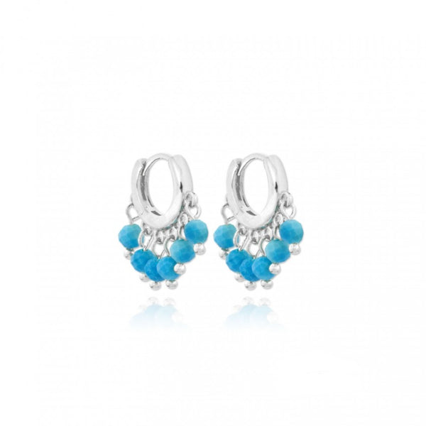 Turquoise Droplets Silver Earrings