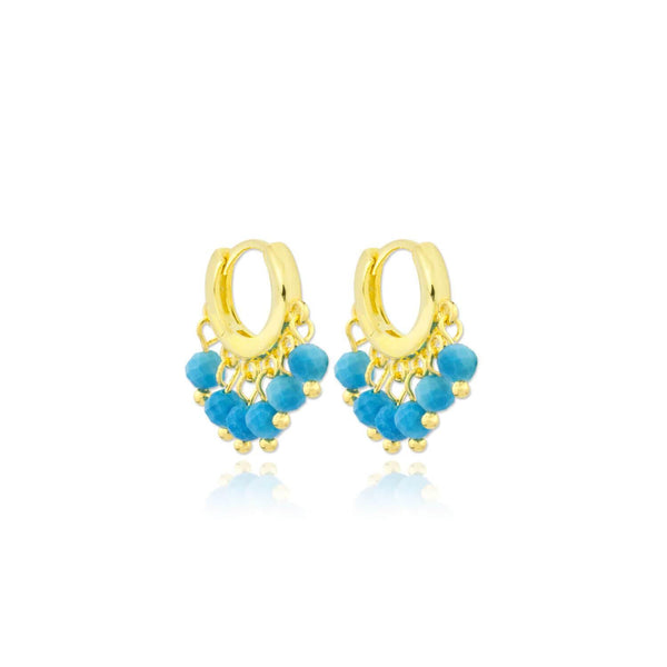 GOLDEN PLATED SILVER EARRINGS - 152253 - Ibiza Sunsets European Jewellery