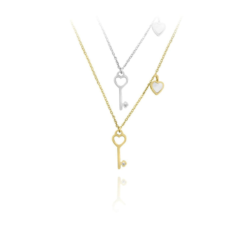 GOLD PLATED SILVER NECKLACES WITH MOTHER OF PEARL - 174107 - Ibiza Sunsets European Jewellery