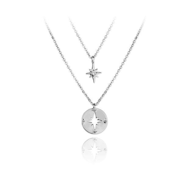 SILVER NECKLACE WITH CUBIC ZIRCONIUM  - 174469 - Ibiza Sunsets European Jewellery