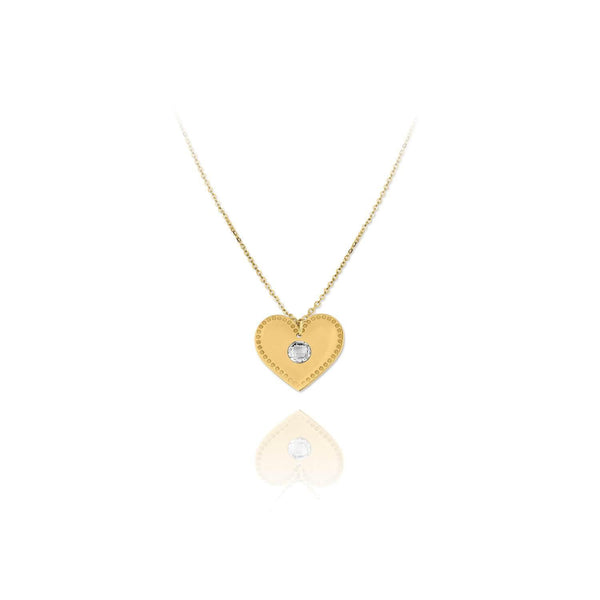 GOLDEN PLATED ILVER NECKLACE WITH CUBIC ZIRCONIUM - 174537 - Ibiza Sunsets European Jewellery