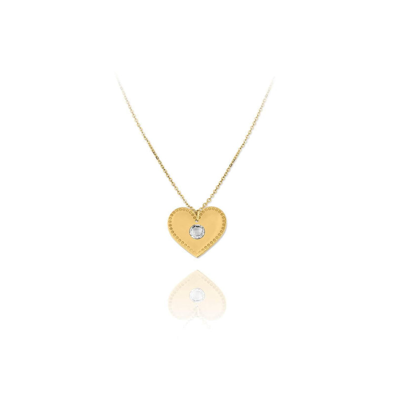 GOLDEN PLATED ILVER NECKLACE WITH CUBIC ZIRCONIUM - 174537 - Ibiza Sunsets European Jewellery