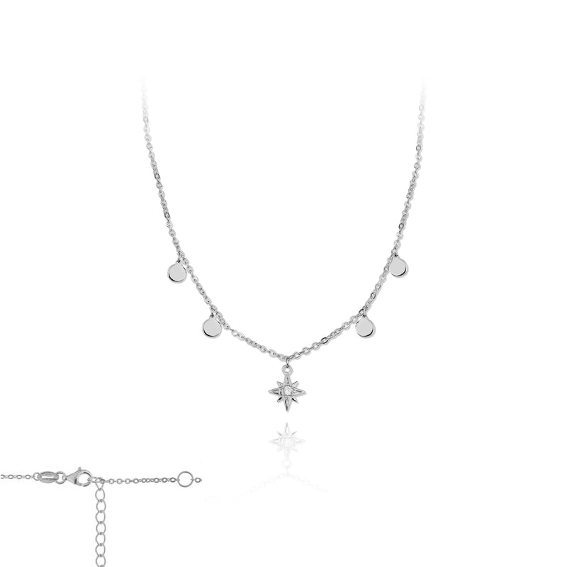 Star & Coins Silver Necklace