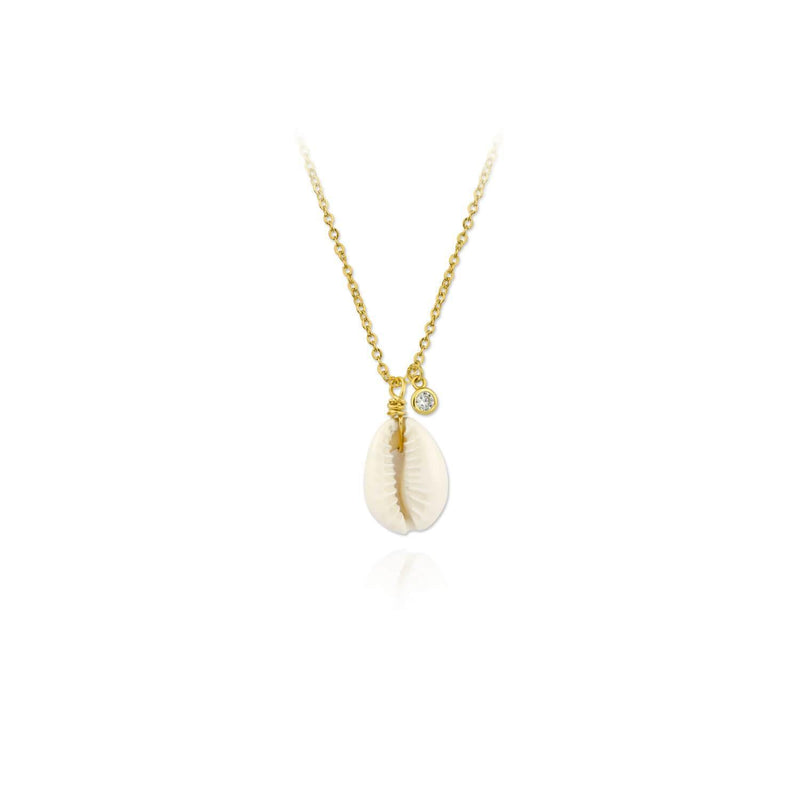 GOLDEN PLATED SILVER NECKLACE WITH MOTHER OF PEARL - 174716 - Ibiza Sunsets European Jewellery