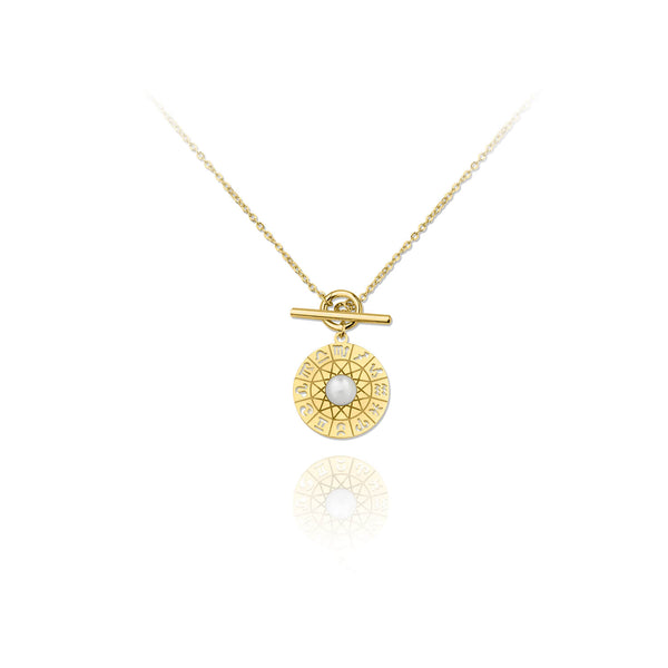 Zodiac White Stone Gold Vermeil Necklace