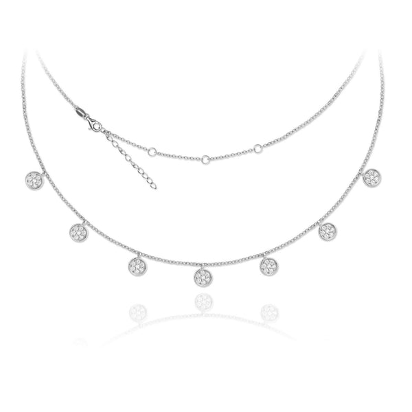 SILVER NECKLACE WITH CUBIC ZIRCONIUM - 174985 - Ibiza Sunsets European Jewellery