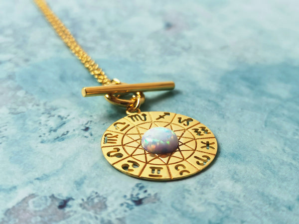 Zodiac Moonstone Gold Vermeil Necklace