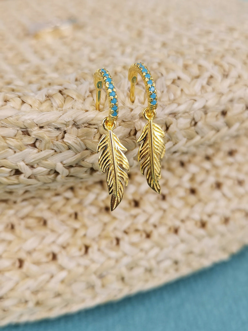 Feather Gold Vermeil Earrings