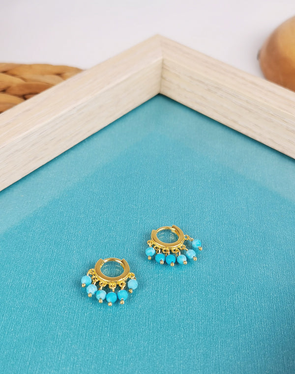 Turquoise Droplets Gold Vermeil Earrings