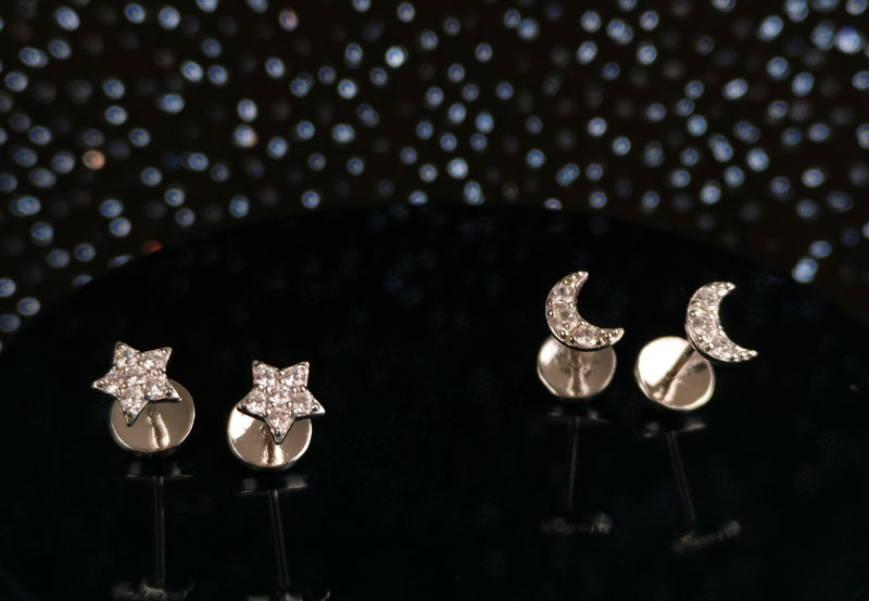 Waning Moon Silver Earrings