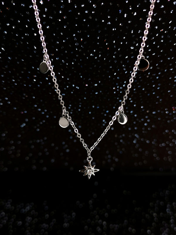 Star & Coins Silver Necklace