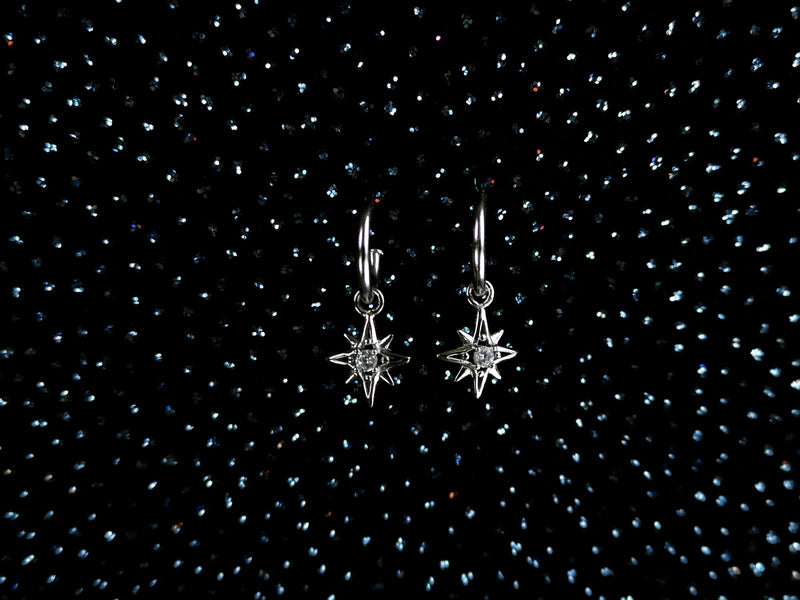 Polar Star Silver Earrings