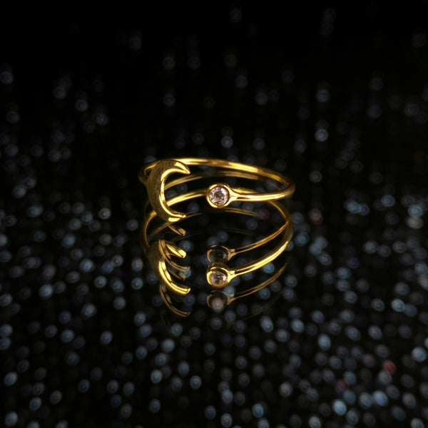 Waning Moon Gold Vermeil Ring