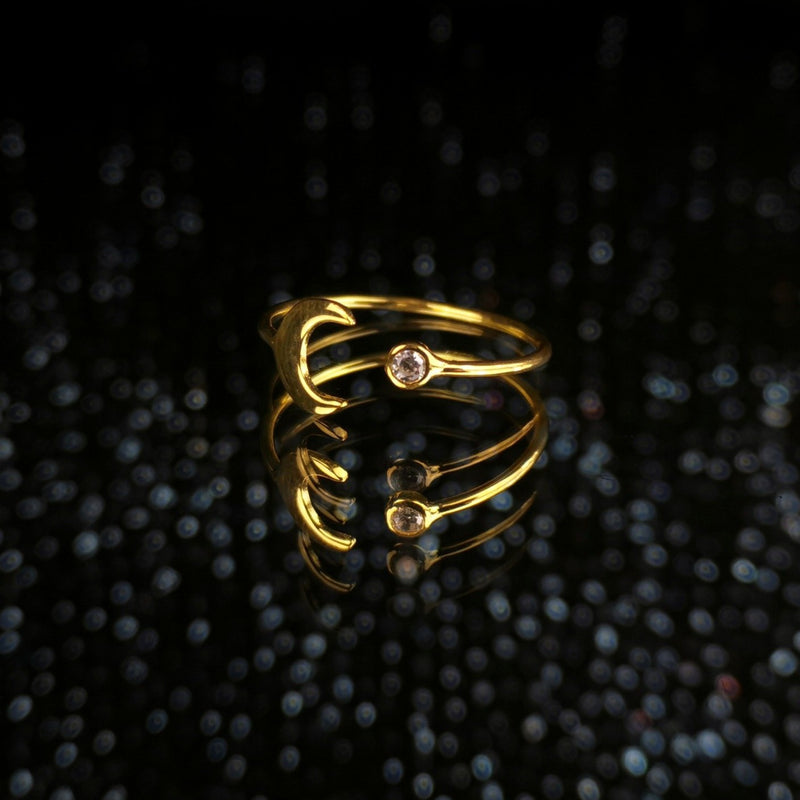 Waning Moon Gold Vermeil Ring