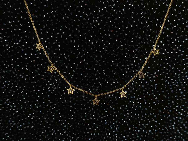 Black Stars Gold Vermeil Necklace