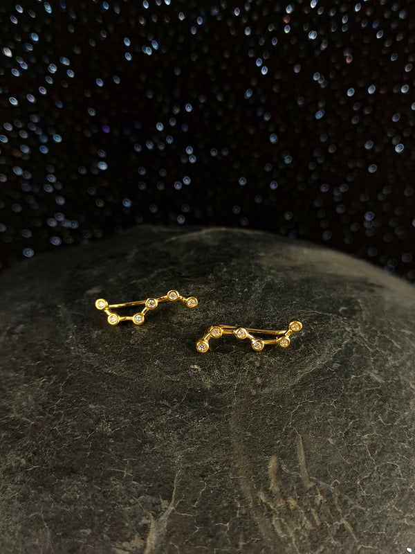 Sirius Gold Vermeil Ear Climbers
