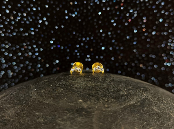 Waning Moon Gold Vermeil Earrings