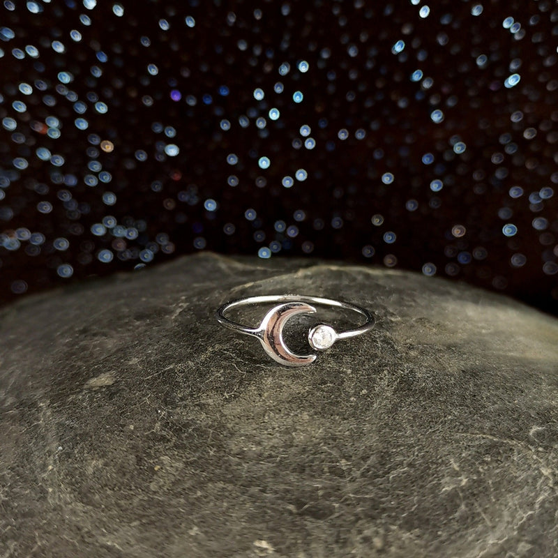 Waning Moon Silver Ring