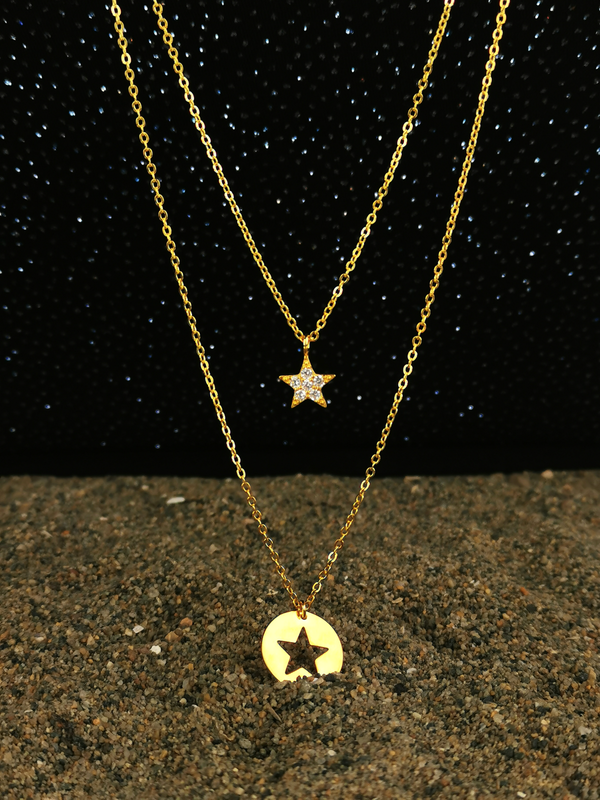 Double Star Gold Vermeil Necklace