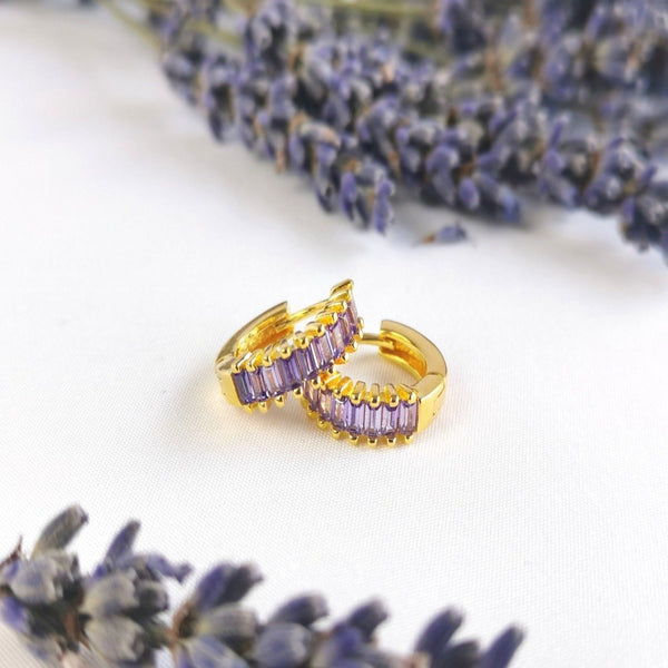 Purple Gold Vermeil Earrings