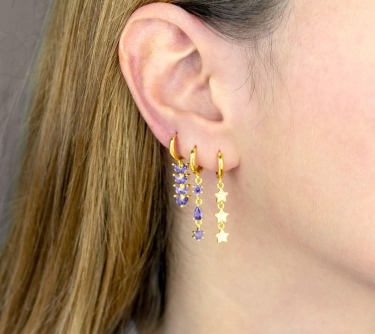 Lavender Gold Vermeil Earring